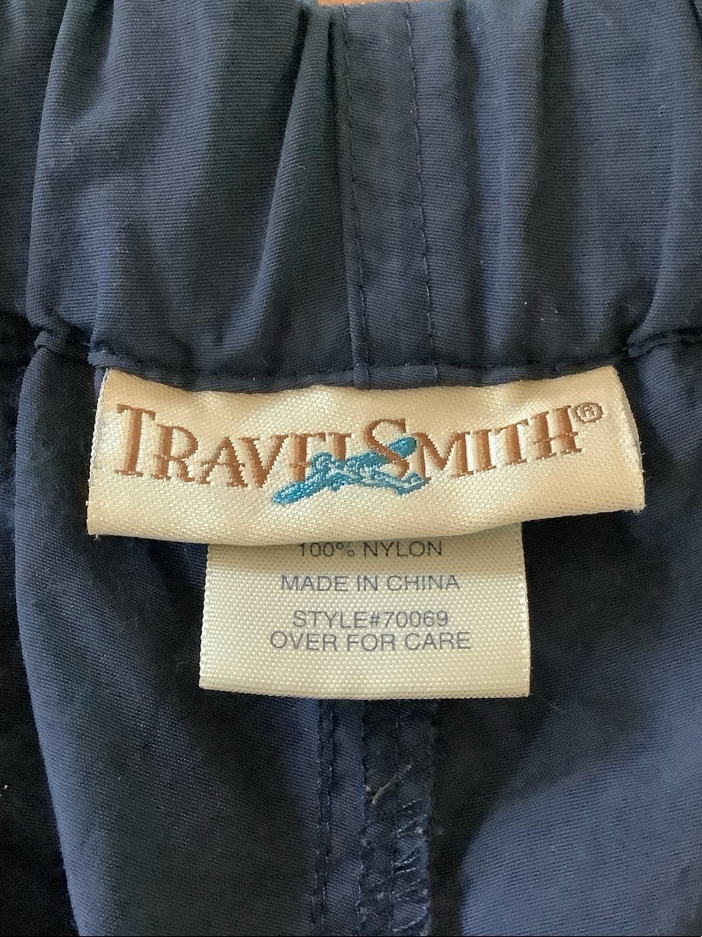 TravelSmith Navy Lightweight Nylon capri pants